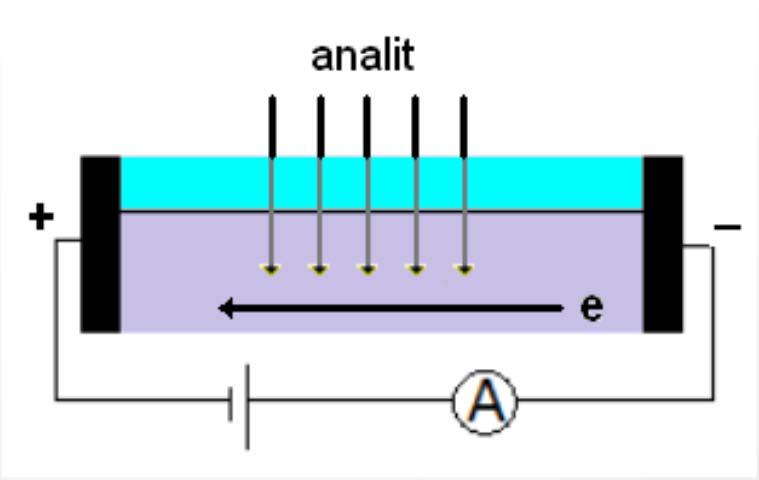 Sensory z detekcją amperometryczną W sensorach amperometrycznych wykorzystuje się układy elektrochemiczne zdolne do odwracalnych