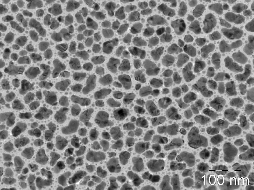 BF-TEM image gold islands Sample courtesy S.