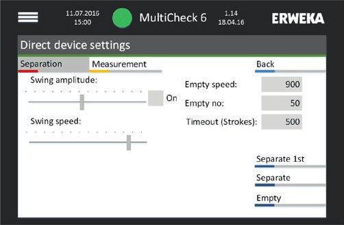 70 Device settings Product data MultiCheck 6 Wykonywanie pomiarów Konfiguracja ustawień instrumentu dla bieżącego