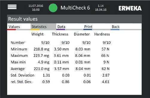 74 MultiCheck 6 Wykonywanie pomiarów Opis ustawień eksportu danych znajduje się w rozdz. 11.2 Zarządzanie danymi.