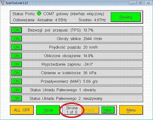 Rys. 6 - Program SCANTOOL v1.