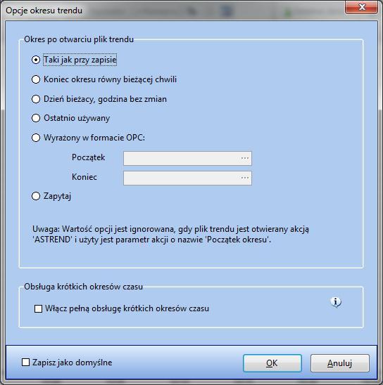4. Obsługa programu Rysunek: Opcje okresu trendu.