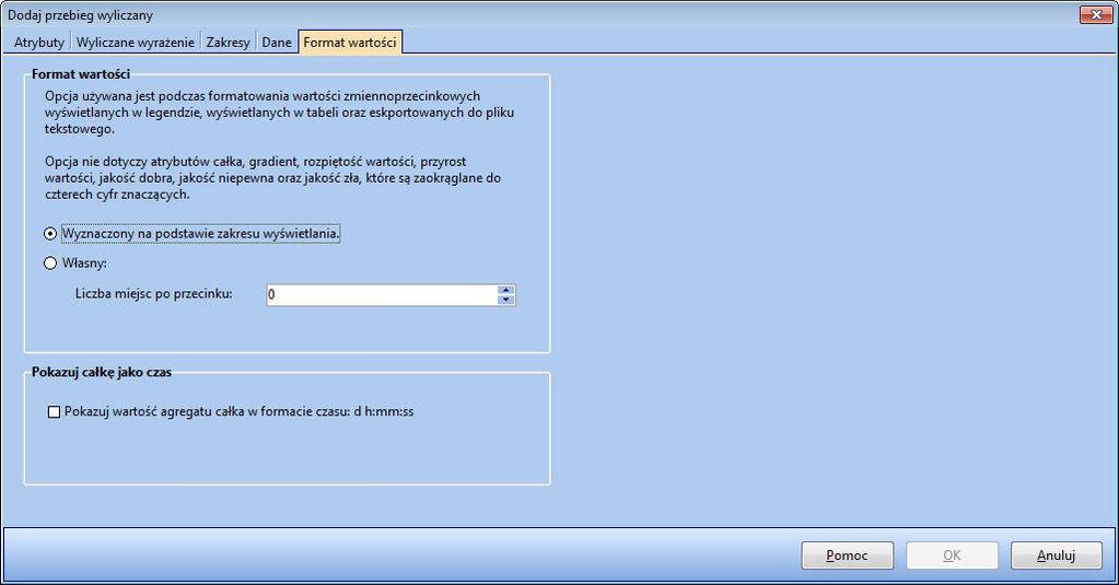 AsTrend Zakładka Format wartości pozwala określić format wartości wyświetlanych w legendzie, tabeli, oraz eksportowanych do pliku tekstowego.