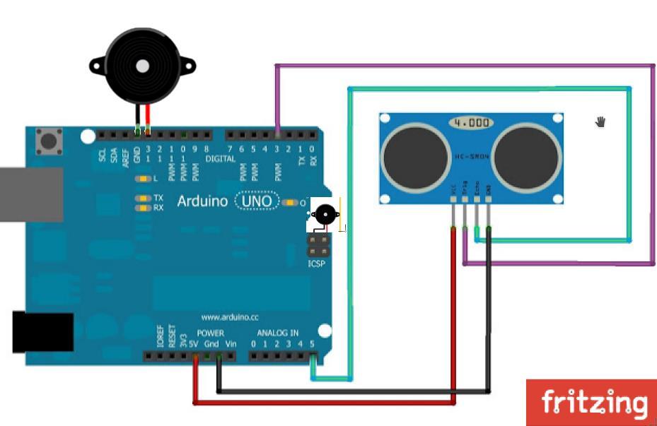 Montujemy układ 15 minut Podłączamy czujnik HC-SR04 do Arduino wg poniższego schematu.