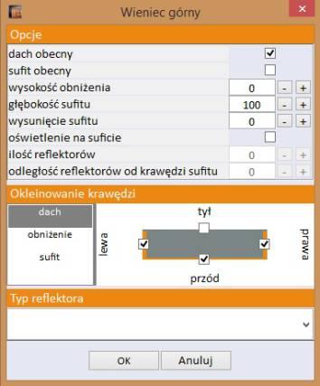 Parametry podłogi, ścianek, sufitu, podział wnętrza i drzwi oraz blend można zdefiniować w Kreatorze