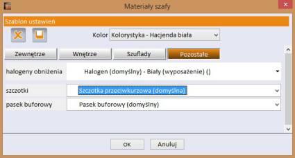 przegrody główne i dodatkowe oraz półki podczas definiowania kolorystyki można zapisać swoje