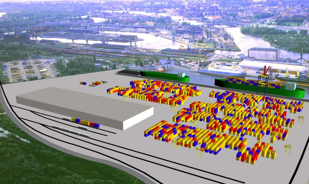 HAFENINFRASTRUKTUR FÜR CONTAINERTERMINAL Jährliche Kapazität - 80 000 TEU Fińskie Kai Länge 240 m, Tiefgang 10,5 m, Ro-Ro