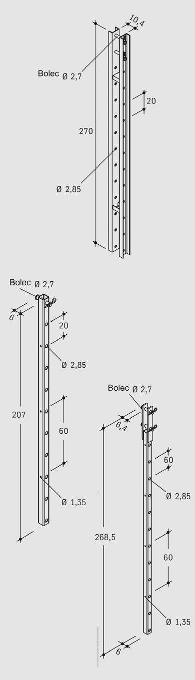 Elementy składowe Opis Nr art. Masa kg/szt. 4. Konsola podwieszona Przedłużka słupka podparcia dolnego CS Element służy do skonstruowania dolnej platformy roboczej.