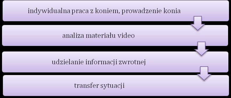 Metodologia Proponowane warsztaty nie wymagają doświadczenia w obcowaniu z końmi. Zajęcia polegają na pracy z koniem, nie jest to jednak jazda na koniu ani hipoterapia.