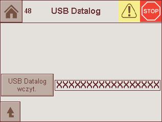 Moduł sterowniczy 5.4.14 USB Datalog Dzięki funkcji USB Datalog można zapisać zachowane w sterowniku dane (objętość, alarmy itd.) w pamięci USB.