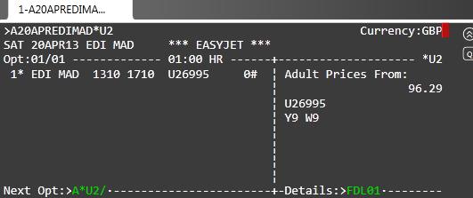Nie można uzyskać dostępu do szczegółów kalkulacji z poziomu Carrier Specific Display przewoźnika podłączonego do interfejsu API: Kliknięcie pozycji FDL01 spowoduje uzyskanie następujących