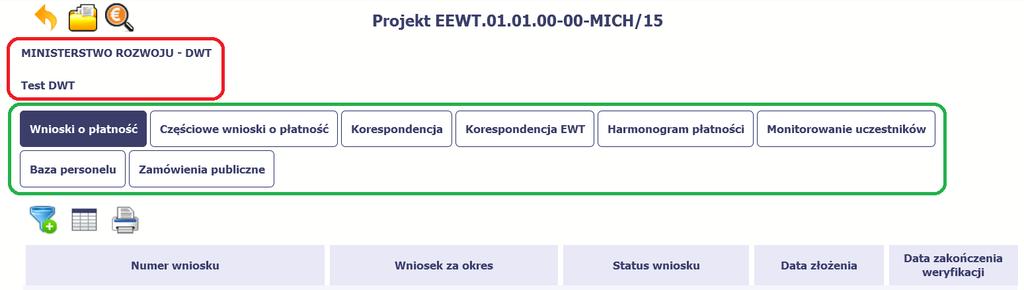 3.2. Zakładki Możesz przejść do kolejnych zakładek na ekranie. Aby to zrobić, kliknij przycisk, który odpowiada nazwie danej funkcjonalności.