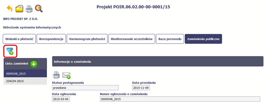 9.3. Ponowne przesłanie informacji o zamówieniu/kontrakcie Może się zdarzyć, że Twoja informacja zostanie wycofana do Ciebie przez Instytucję Zarządzającą RPO WK-P do poprawy.