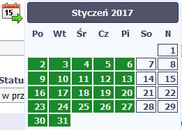 w dniach Po wyborze tej funkcji możesz kolejno na kalendarzu wskazywać w których dniach dana osoba będzie zaangażowana do pracy w projekcie.