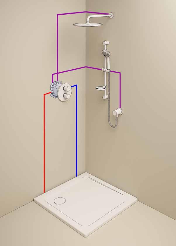 35 500 000 GROHE Rapido T uniwersalny podtynkowy element termostatyczny wanna / prysznic / termostat centralny zabudowa w ścianie 70mm - 95mm głowica termostatyczna z GROHE TurboStat 2 wyjścia górne