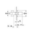 przy wykorzystaniu wszystkich wyjść wyjście na dole 1/2 - do stosowania jedynie z oddzielnym zaworem odcinającym 19 958 000 Grohtherm Cube bateria termostatyczna do obsługi wiecej niż jednego wyjścia