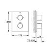 35 500 000 GROHE Rapido T uniwersalny podtynkowy element termostatyczny wanna / prysznic / termostat centralny, zabudowa w ścianie 70mm - 95mm głowica termostatyczna z GROHE TurboStat, 2 wyjścia