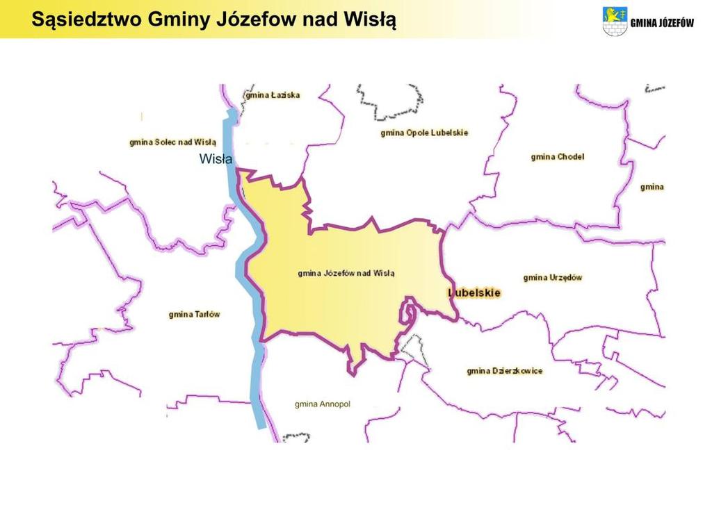 INFORMACJE DOTYCZĄCE GMINY JÓZEFÓW NAD WISŁĄ Gmina Józefów nad Wisłą (dawn. gmina Rybitwy), położona jest w powiecie Opolskim w zachodniej części województwa lubelskiego.
