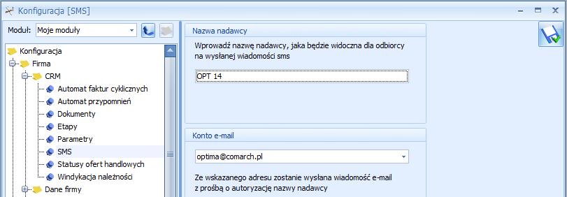 Konfiguracja/ Program/ / Konta e-mail.