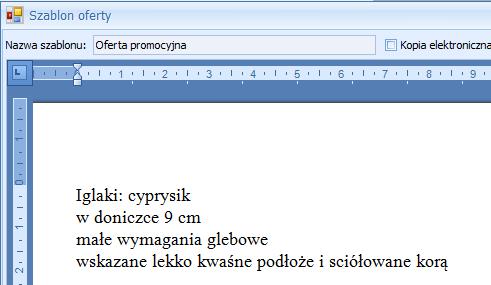 Tabela Wstawienie tabeli na ofertę jest możliwe w dwóch miejscach: z poziomu zakładki [Wstawianie] oraz z poziomu zakładki [Tabele], przy czym zakładka [Tabele] umożliwi nie tylko wstawienie tabeli