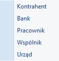 Podmioty gdzie dodawane są pojedyncze podmioty. Lista zawiera kolumny: Kod, Nazwa, Obowiązuje od, Obowiązuje do. Obsługiwana jest przez przyciski: Dodaj umożliwia dodanie podmiotu.