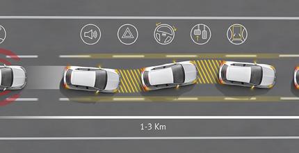 odstępu Front Assist z funkcją awaryjnego hamowania i funkcją ochrony pieszych Pakiet wspomagania jazdy COMFORT ASSISTANT PLUS 4 / Asystent świateł drogowych / Asystent pasa ruchu / System