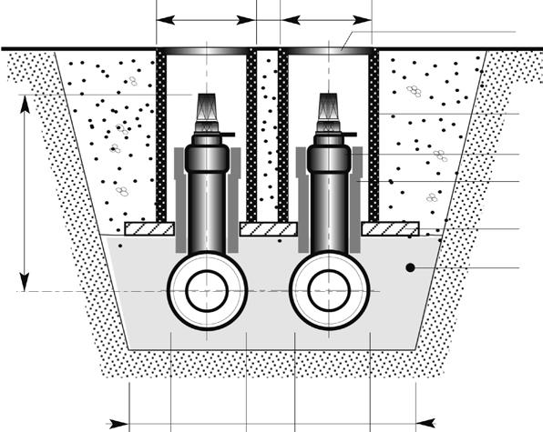 MANT system rur preizolowanych Roboty ziemne dla zaworu kulowego studzienki z przejezdną pokrywą żeliwną 6.