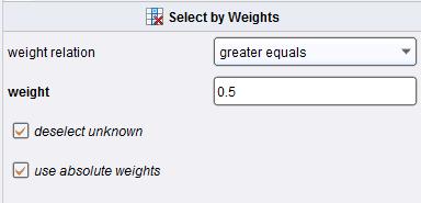 Zadanie: Porównaj działanie Select by Weights z