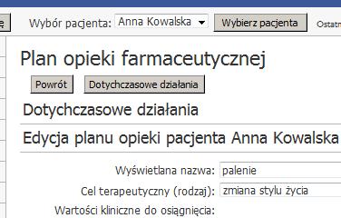 Wybierz rodzaj działania, wpisz dodatkowe informacje i kliknij 'Zapisz'.