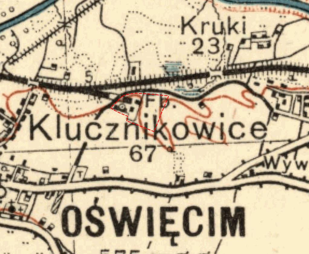 w skali 1:100000, widoczne zabudowania, a nawet bocznica kolejowa 2.