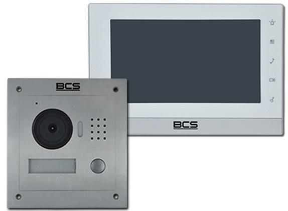 BCS o rozszerzonej funkcjonalności. W skład zestawu wchodzi: zewnętrzny panel BCS-PAN1202S z kamerą kolor i obiektywem szerokokątnym 2.