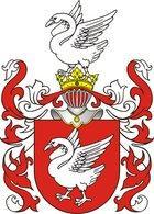 Gliszczynski (Wappen Łabędź (Cygnus, Lambacz, Łabuć, Łambęć, Skrzynno, Skrzyński, Junosza), aber auch in Rot ein goldner Halbmond, überhöht von ein oder zwei goldnen