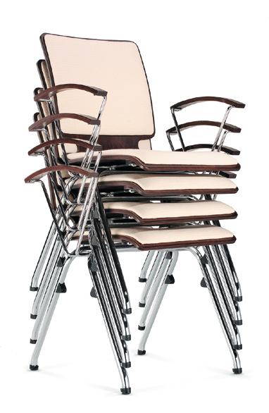 Składowanie w stosie do 10 sztuk krzesła można poukładać w wysokich, pionowych stosach, zapewniając ekonomiczne wykorzystanie przestrzeni magazynowej.