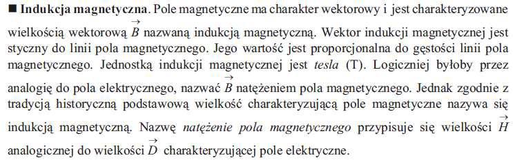 Pole magnetyczne Indukcja magnetyczna : B FB q v sin (13.3) Jednostką indukcji magnetycznej B jest tesla (1T): Równanie (13.