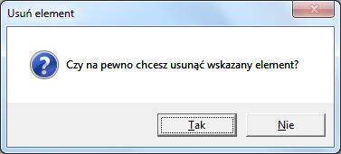 W podobny sposób możemy pytać przed usunięciem elementu ale tym razem wykorzystująca standardowe okno dialogowe: private void Usuń(object sender, RoutedEventArgs e) if (lista.