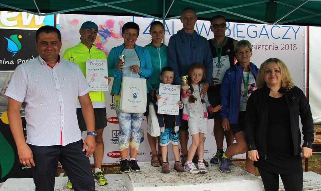 II miejsce: Edyta i Ryszard Miller III miejsce: Sylwia Miśta-Dorobisz i Marek Dorobisz Marsz Nordic Walking 12,5 km - kategoria Open