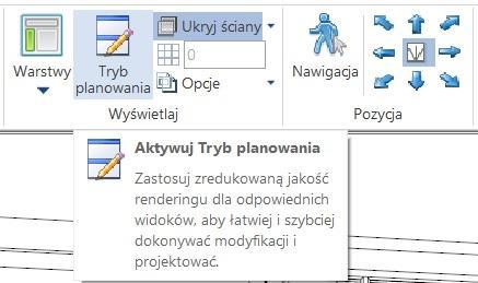 'Tryb Planowania' (Zredukowana Jakość Renderingu) Nowości - FUSION FX 3 Ta funkcja pozwala projektantowi szybko i łatwo przełączyć się pomiędzy fazami planowania i prezentacji w procesie