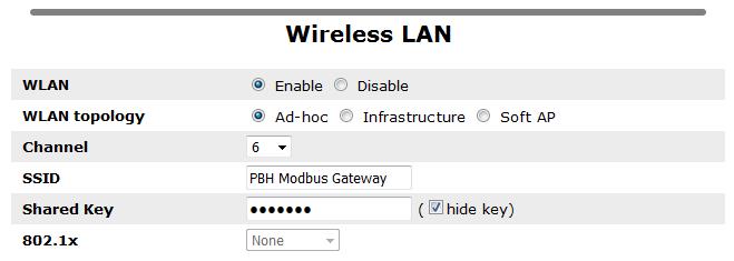 2.4. Konfiguracja dla sieci bezprzewodowej WLAN WLAN Włączenie / wyłączenie sieci bezprzewodowej.