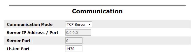 2.6. Konfiguracja parametrów komunikacji TCP Tyb komunikacji (Communication Mode) Dostępne są dwa typy połączenia ze zdalnym
