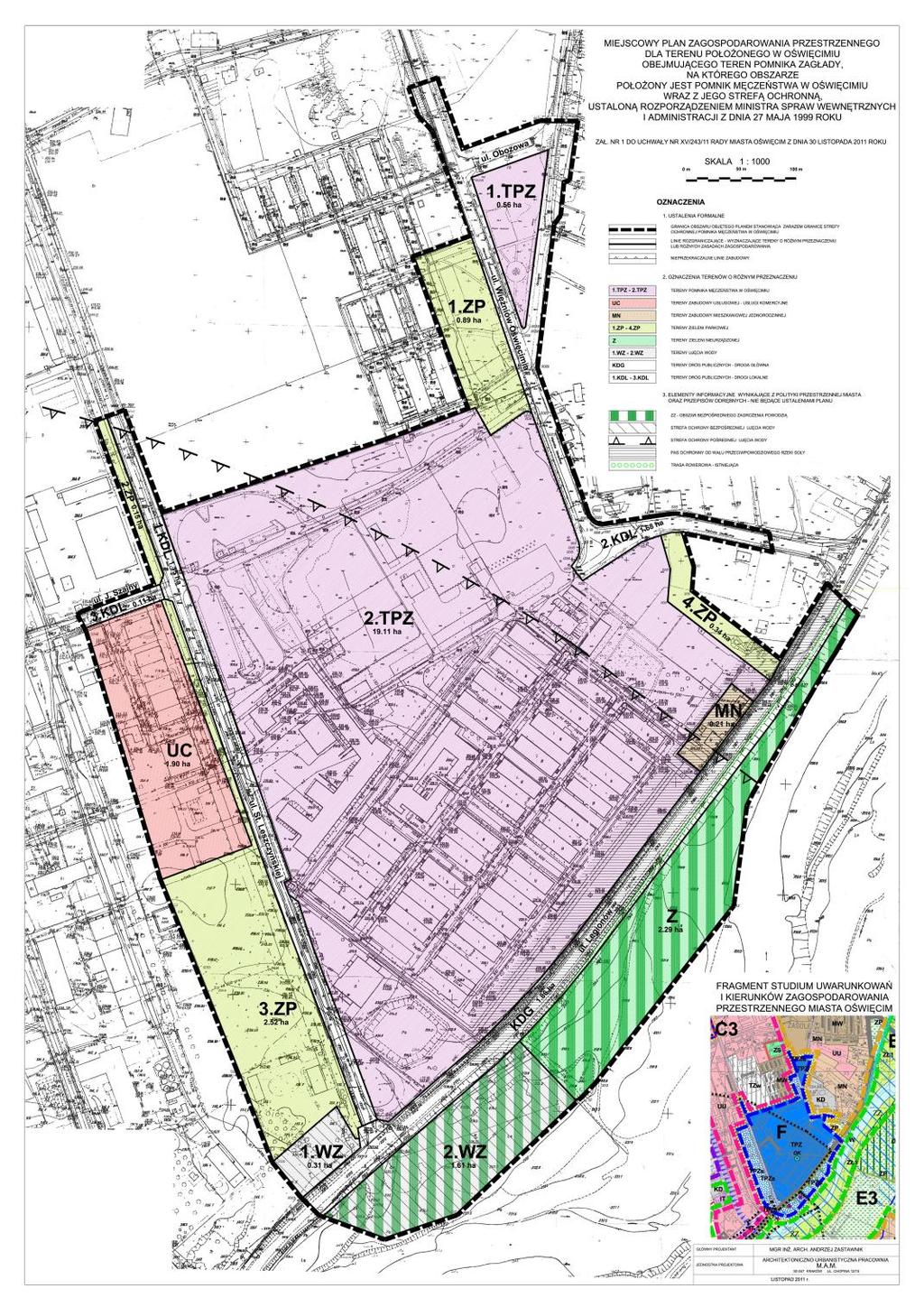 Możliwości usytuowania mostu ze względu na miejscowy plan zagospodarowania przestrzennego Położenie mostu zostało ograniczone do terenu definiowanego przez miejscowy plan zagospodarowania