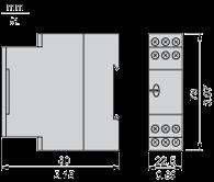 Materiał styków Ilość kabli 2 Szerokość Opis zacisków ISO zgodnie z n 1 Stan przekaźnika wyjściowego Szerokość w modułach 9 mm 2.