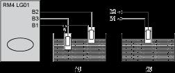 25-28, 25-26 2nd C/O contact of the output relay Electrodes and level controlled B1 B2 Reference or tank