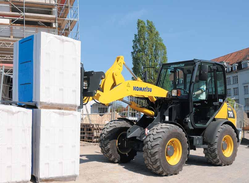 Całkowita wszechstronność Różnorodność i elastyczność Kompaktowe ładowarki kołowe Komatsu to optymalny wybór do szerokiego zakresu zastosowań.