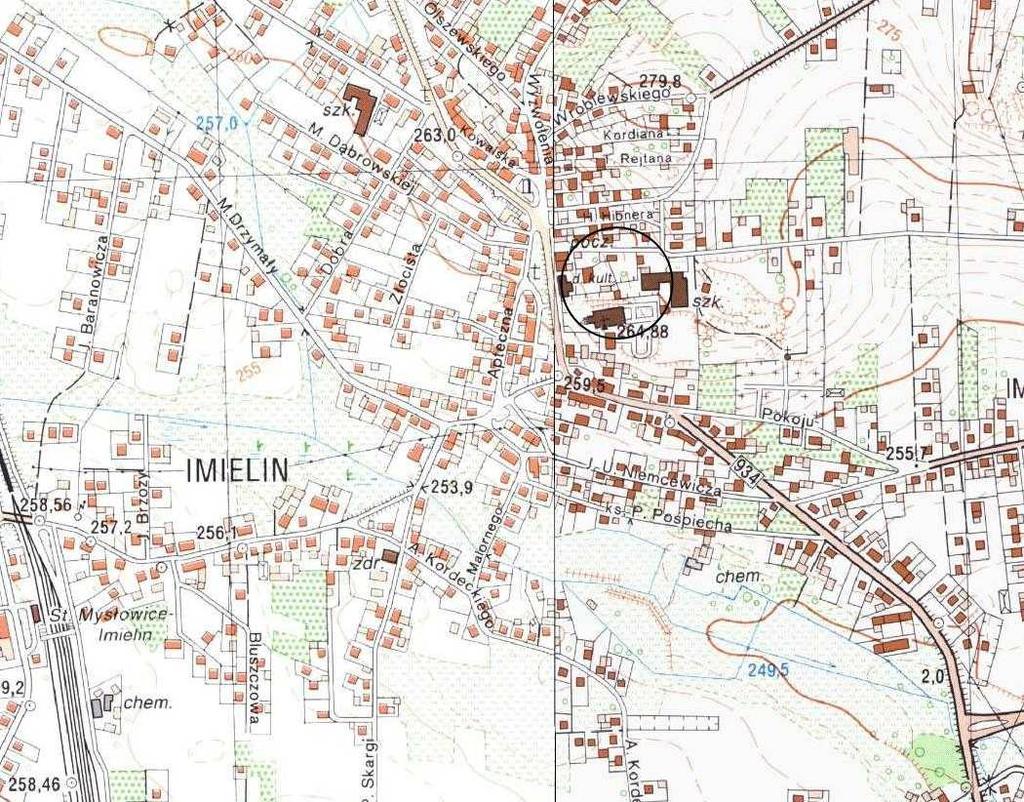 III. Projekt wykonawczy budowy schodów terenowych do sali gimnastycznej przy gimnazjum CZĘŚĆ RYSUNKOWA Orientacja Rys. nr 1 Plan sytuacyjny skala 1:500 Rys. nr 2.