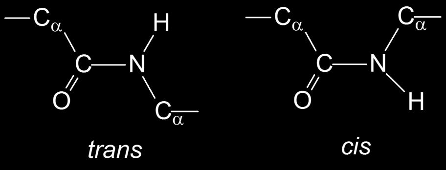 Konformacja białek R * a n * Białka są poliamidami, a ściślej poli(a-l-aminokwasami) Wiązanie amidowe ma
