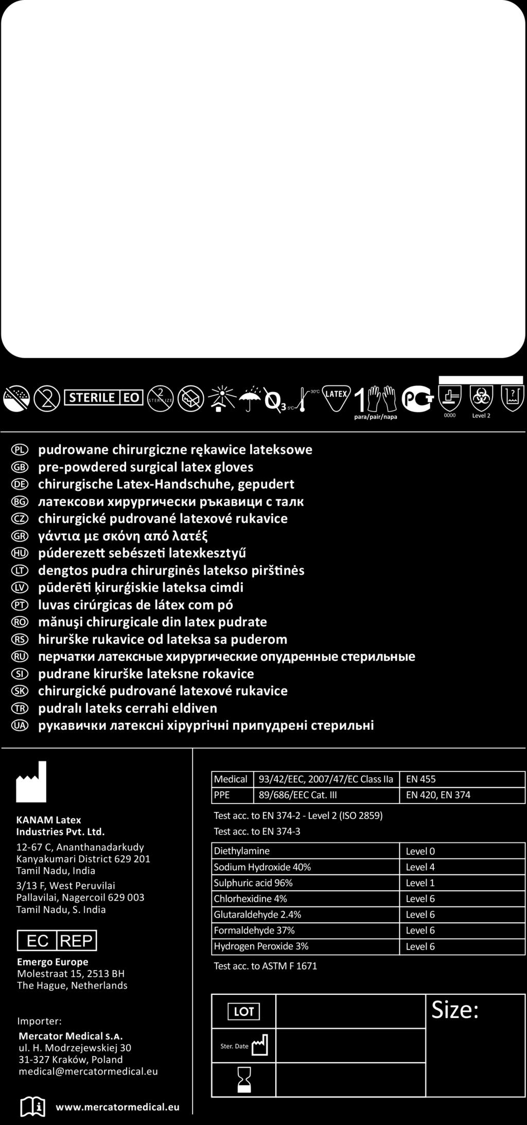 przechowywania nr serii / data ważności / data