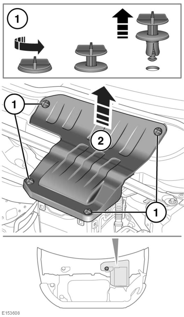 R Konserwacja Aby zamknąć pokrywę komory silnika: 1. Opuścić pokrywę aż do zatrzaśnięcia zatrzasku zabezpieczającego. 2.