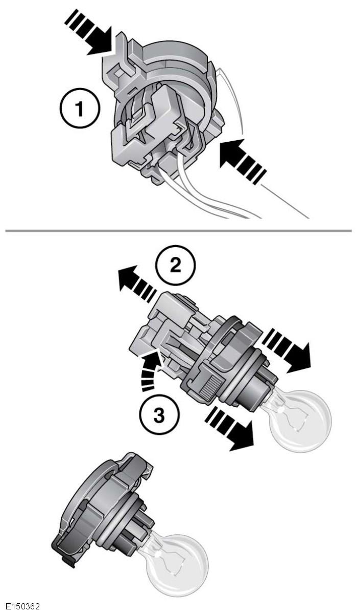 L Konserwacja 2. Aby oddzielić uchwyt żarówki od złącza elektrycznego, należy najpierw przesunąć do góry blokadę złącza. 3.