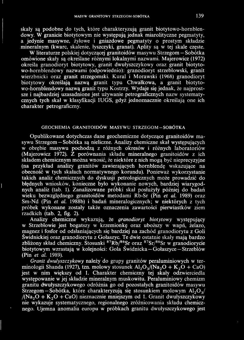 Aplity są w tej skale częste. W literaturze polskiej dotyczącej granitoidów masywu Strzegom - Sobótka omówione skały są określane różnymi lokalnymi nazwami.