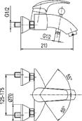 podtynkowa GRANIT, indeks 489-6-00 De min 4 Ø7 min 4 Bateria natryskowa podtynkowa [element sterujący] z nastawą temperatury